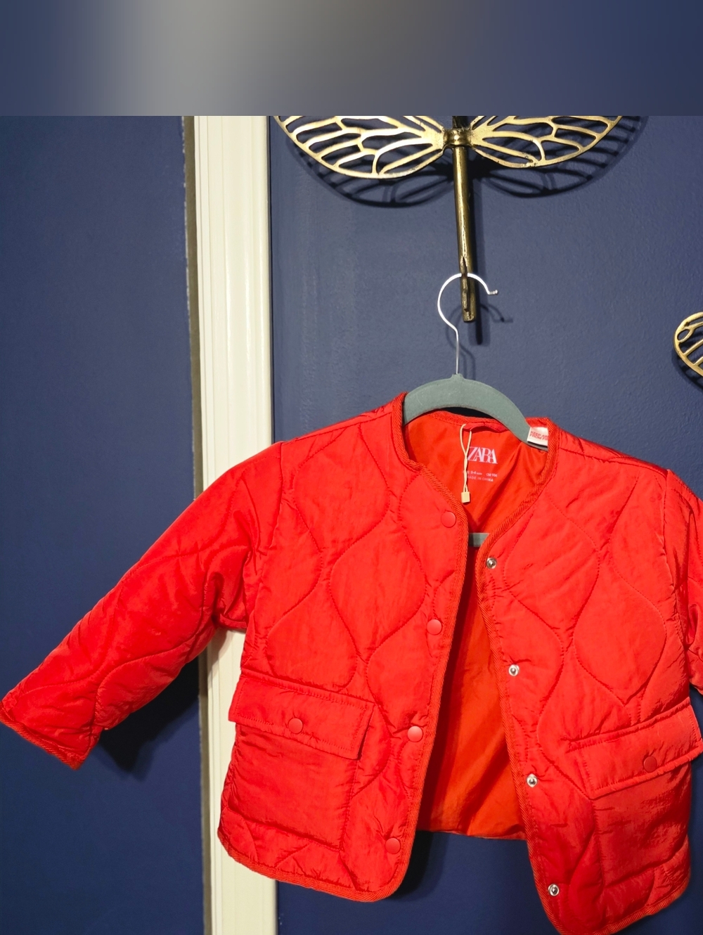 Zara Kids Water Repellent Puffer Jacket Lightweight Red Size 3 Years